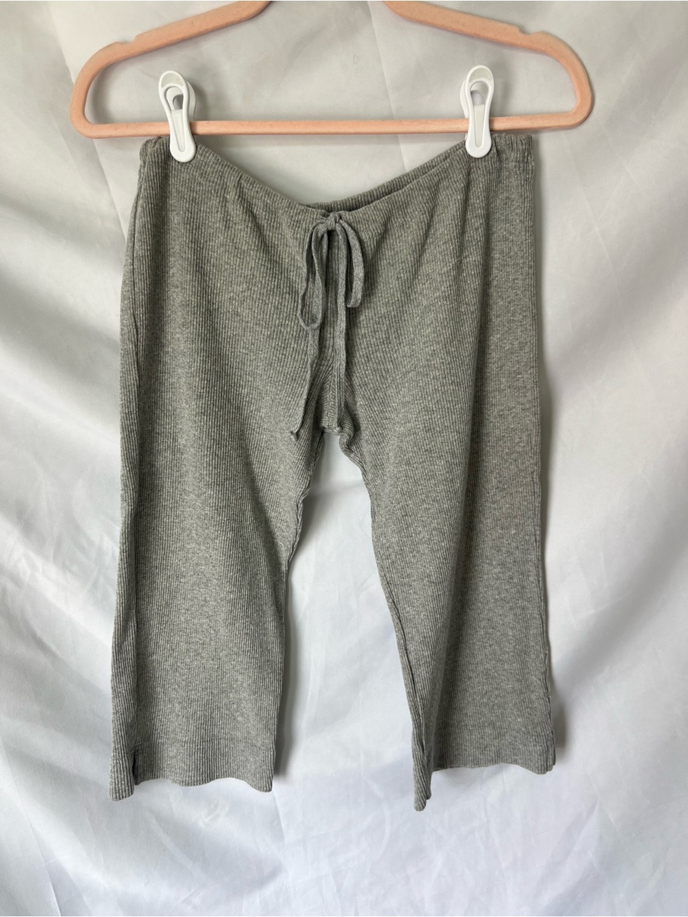NWT Girls HARD TAIL Ribbed Grey* Drawstring Capri Lounge Pants